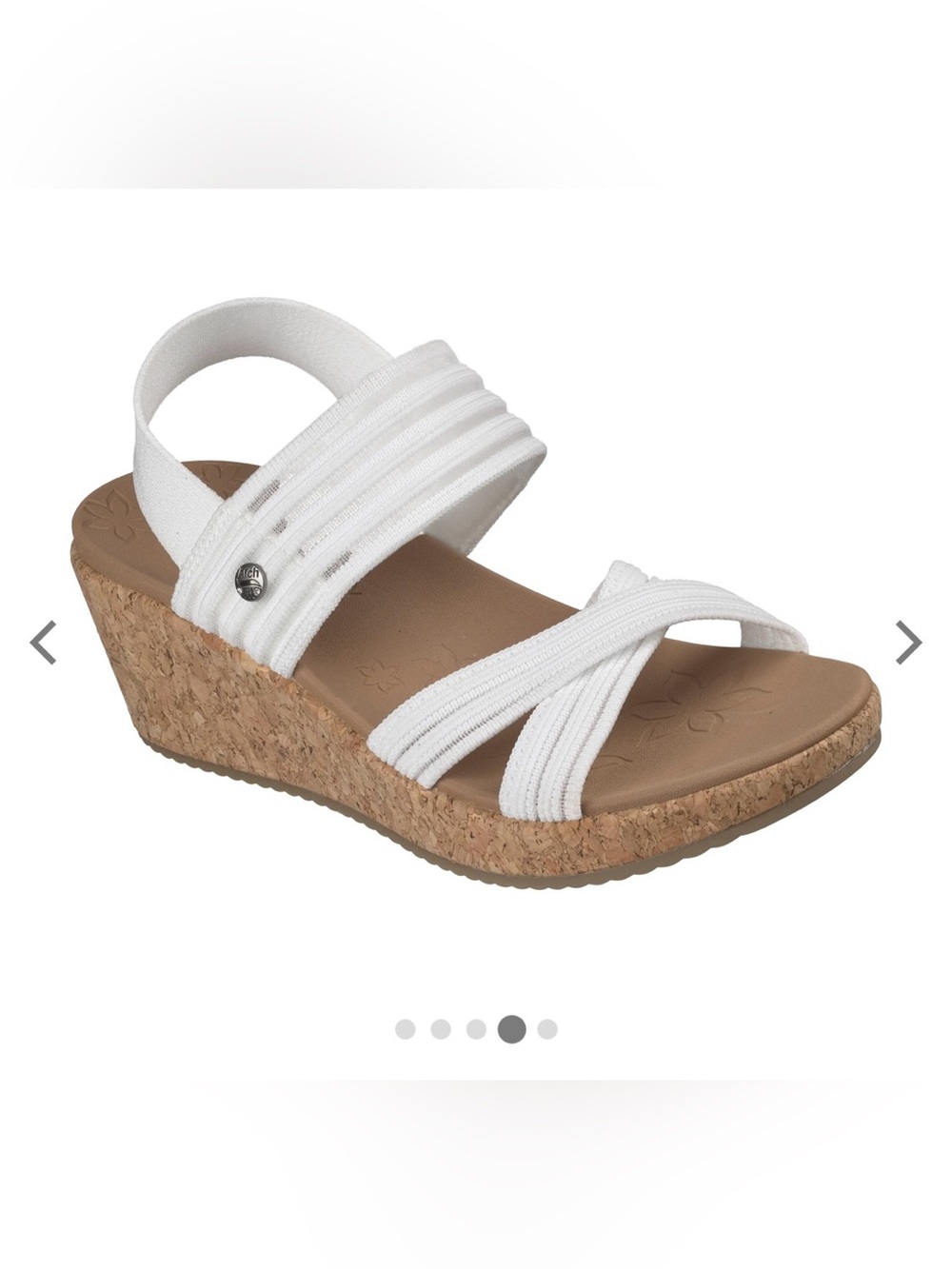 NWT Sketchers White Cork Wedge Beverlee 2.0 Sandal Bali Vibes